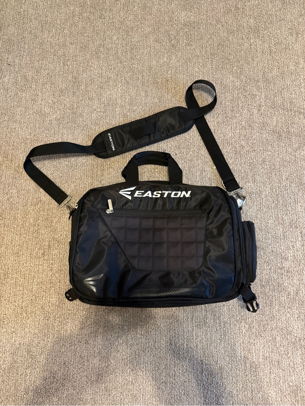 Easton Black Men's Briefcase-Style Coaches Bag with Detachable Shoulder Strap
